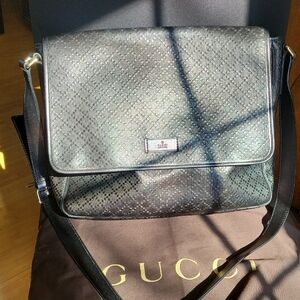 Gucci Black Patterned Messenger Bag